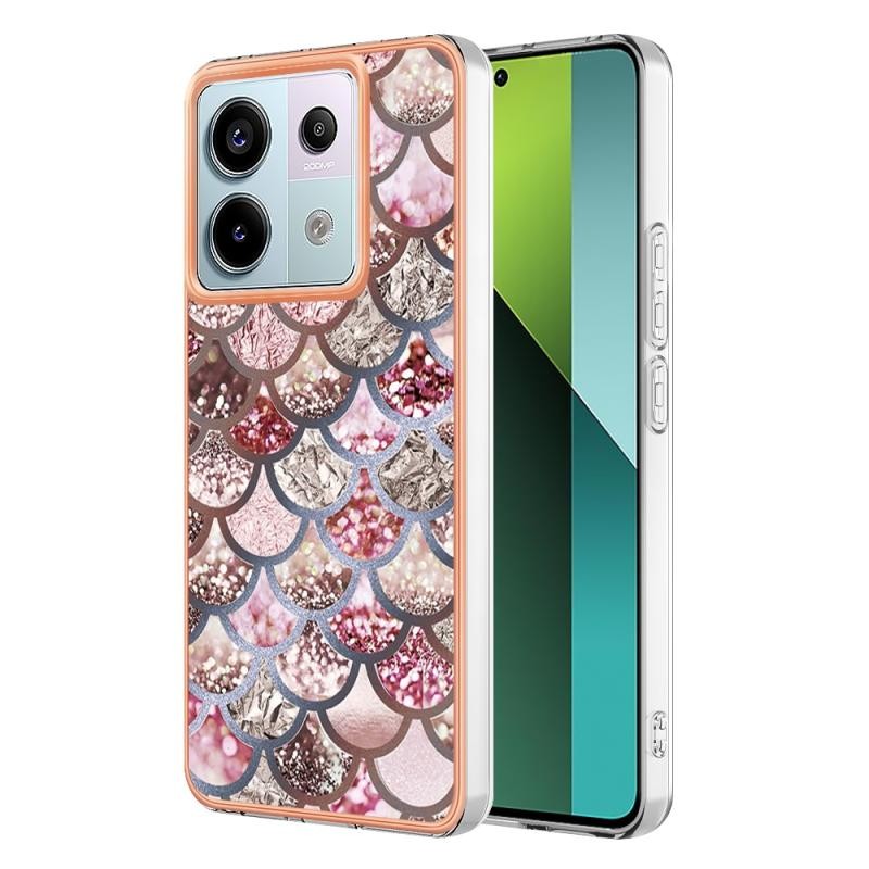 Xiaomi Redmi Note 13 Pro 5G/Poco X6 5G Electroplating Marble Σκληρή Θήκη Pink Scales