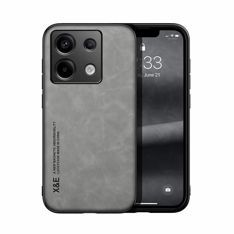 Xiaomi Redmi Note 13 Pro 5G/Poco X6 5G Magnetic Θήκη Σιλικόνης Light Grey