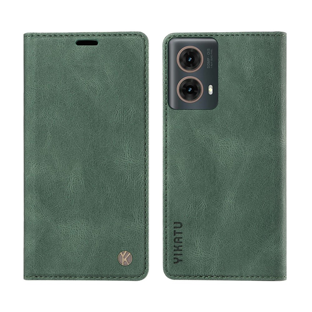 Motorola Moto G85 5G YIKATU Skin-Touch Θήκη Βιβλίο Green