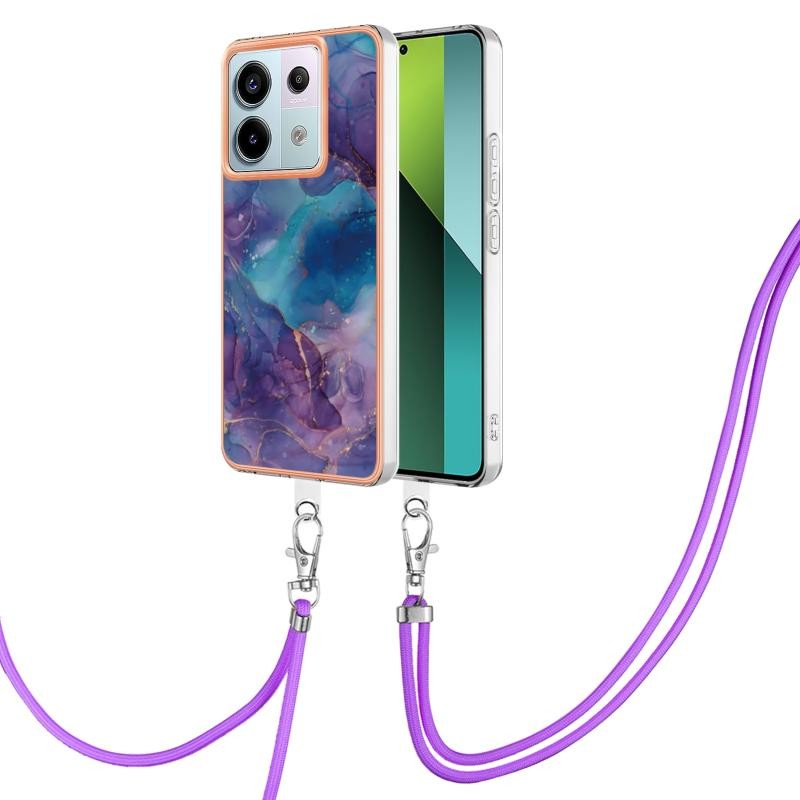 Xiaomi Redmi Note 13 Pro 5G/Poco X6 5G Electroplating Θήκη Σιλικόνης με Λουράκι Purple 016