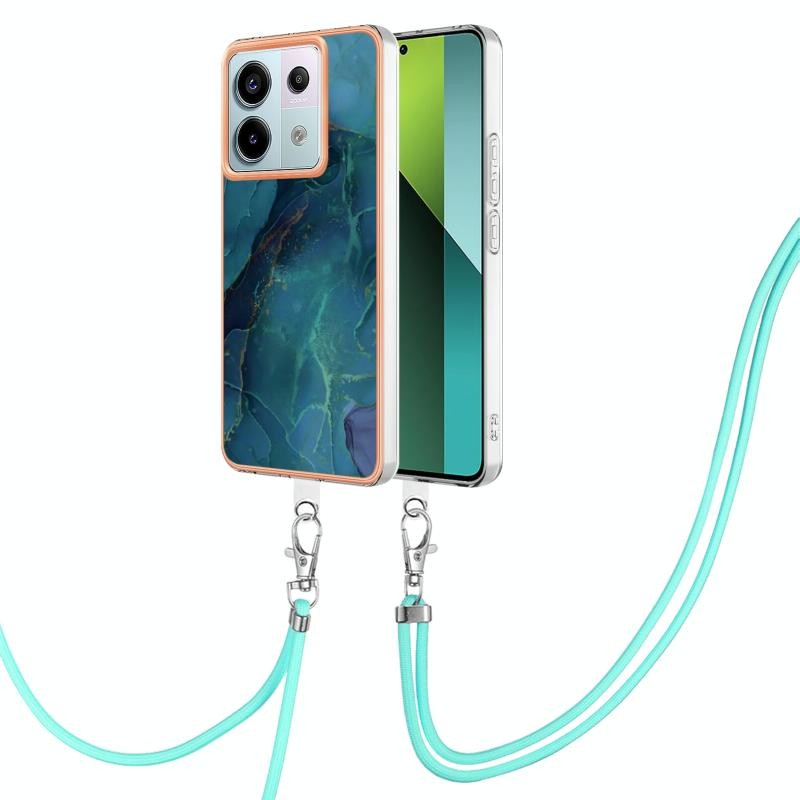 Xiaomi Redmi Note 13 Pro 5G/Poco X6 5G Electroplating Θήκη Σιλικόνης με Λουράκι Green