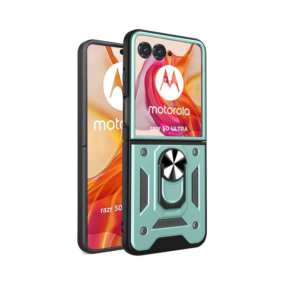 Motorola Razr 50 Ultra 5G Magnetic Ring Σκληρή Θήκη Green