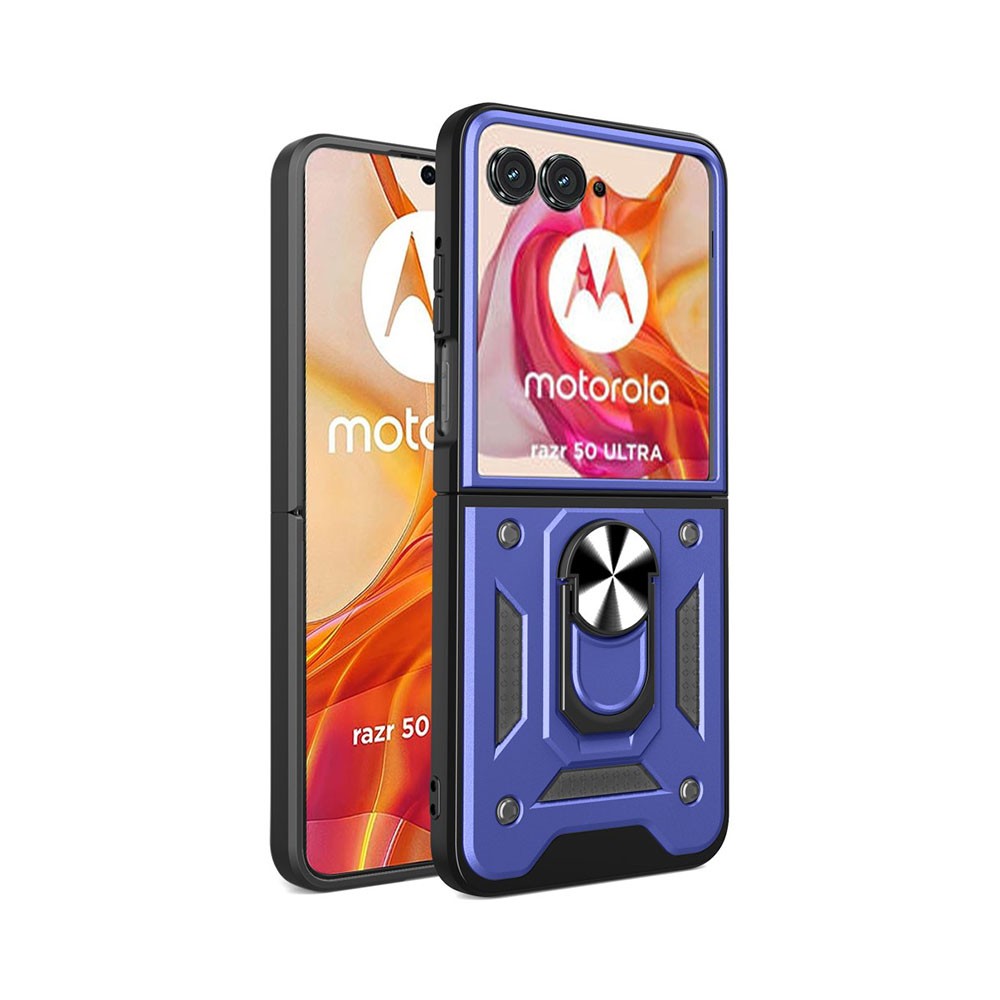 Motorola Razr 50 Ultra 5G Magnetic Ring Σκληρή Θήκη Blue