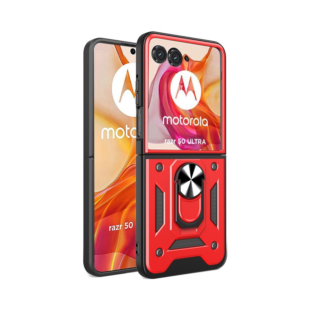 Motorola Razr 50 Ultra 5G Magnetic Ring Σκληρή Θήκη Red