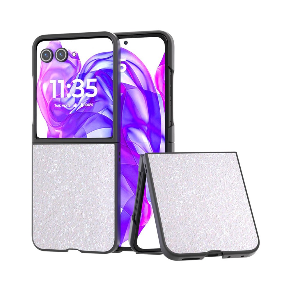 Motorola Razr 50 Ultra 5G ABEEL Glitter Powder Σκληρή Θήκη White