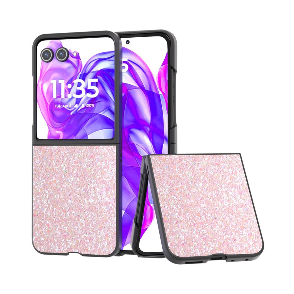 Motorola Razr 50 Ultra 5G ABEEL Glitter Powder Σκληρή Θήκη Pink