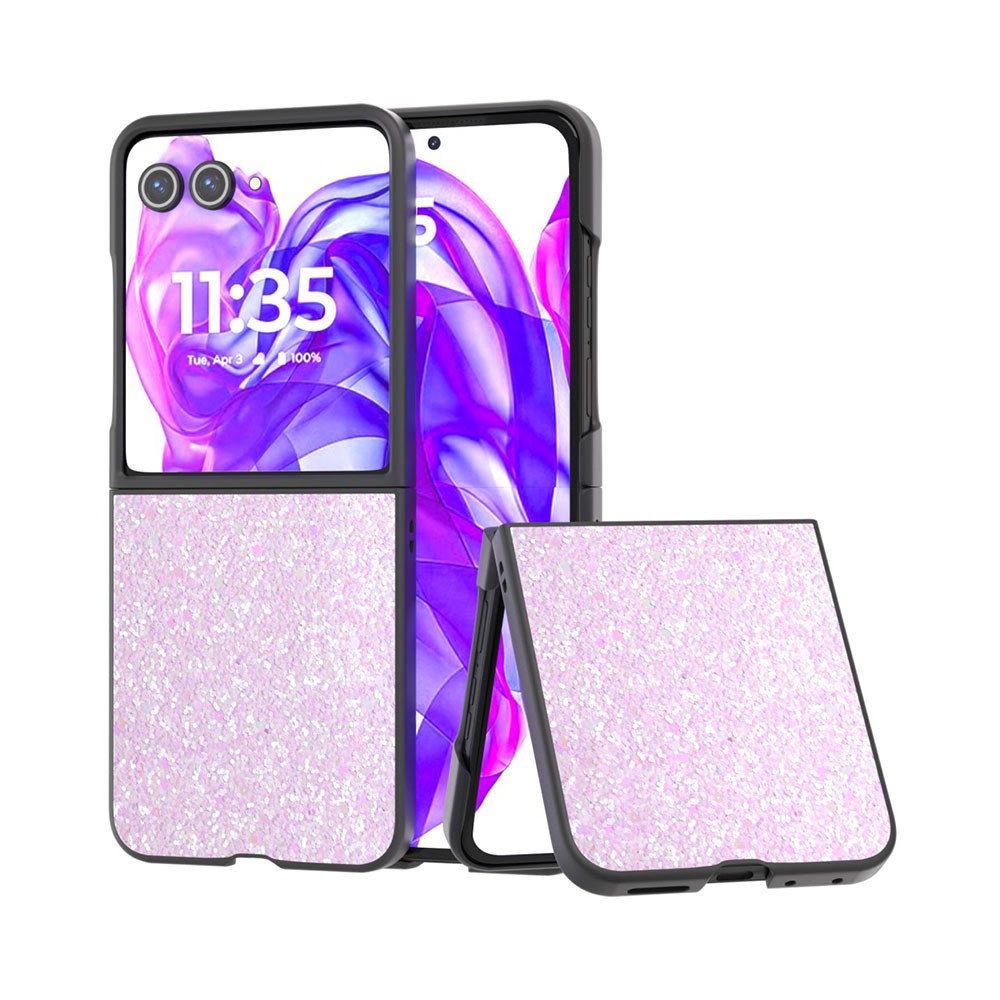 Motorola Razr 50 Ultra 5G ABEEL Glitter Powder Σκληρή Θήκη Light Pink