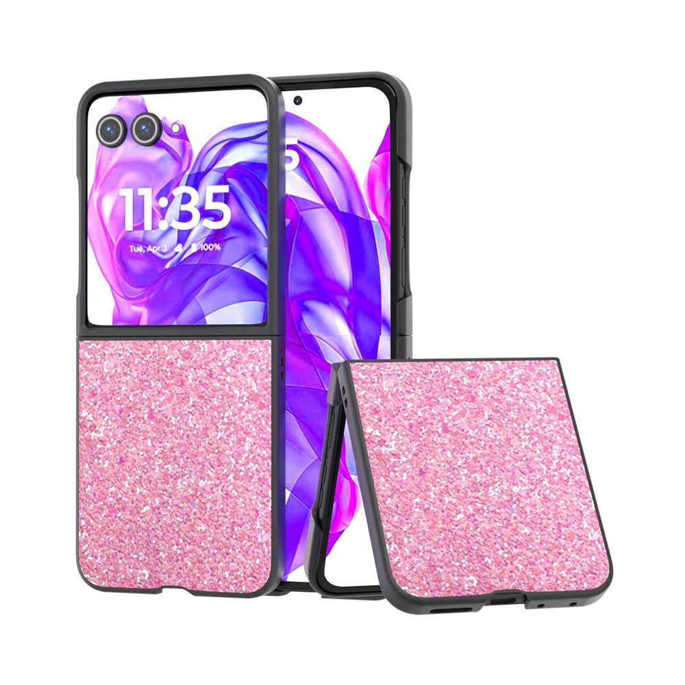 Motorola Razr 50 Ultra 5G ABEEL Glitter Powder Σκληρή Θήκη Deep Pink