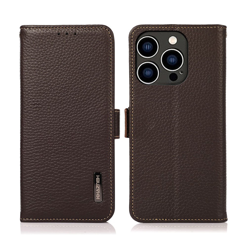 Apple iPhone 15 Pro KHAZNEH Side-Magnetic Θήκη  Πορτοφόλι Brown