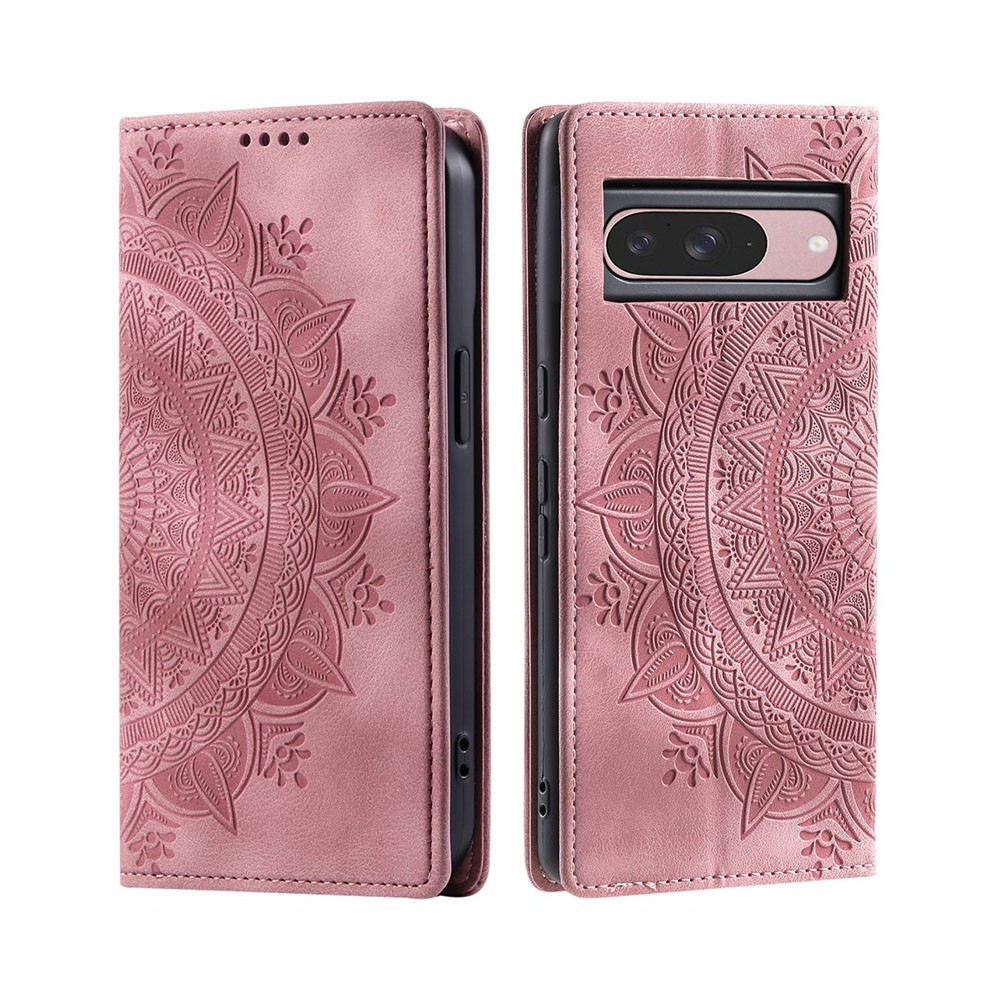 Google Pixel 9 5G/9 Pro 5G Mandala Flower Θήκη Βιβλίο Pink