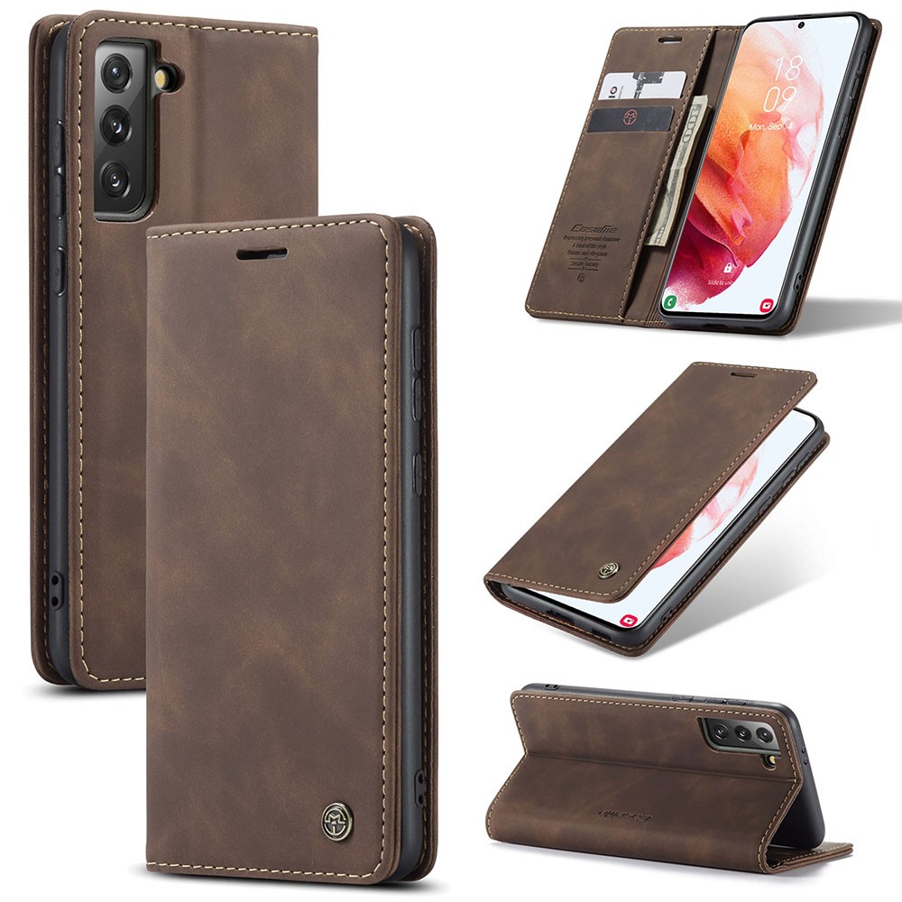 Samsung Galaxy S21 5G CaseMe 013 Retro Θήκη Βιβλίο Coffee