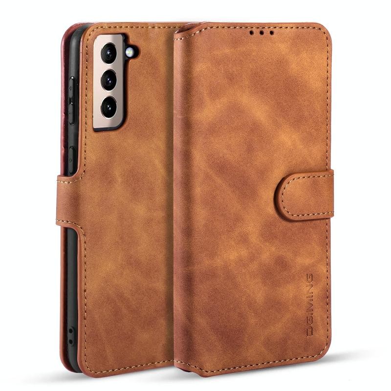 Samsung Galaxy S21 5G DG.MING Retro Oil Θήκη Πορτοφόλι Brown