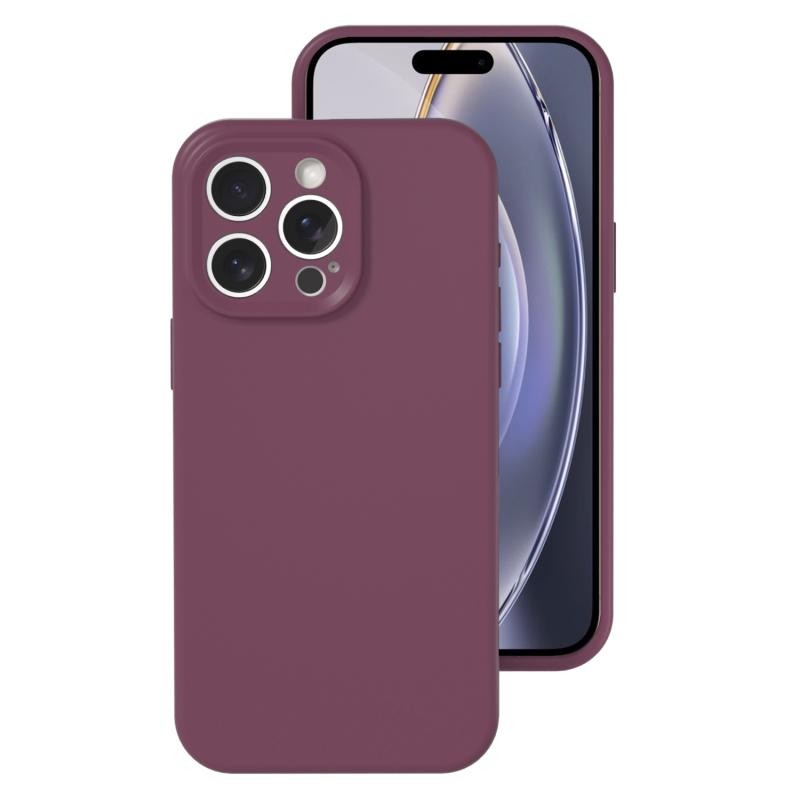 Apple iPhone 16 Pro Max Imitation Liquid Θήκη Σιλικόνης Plum