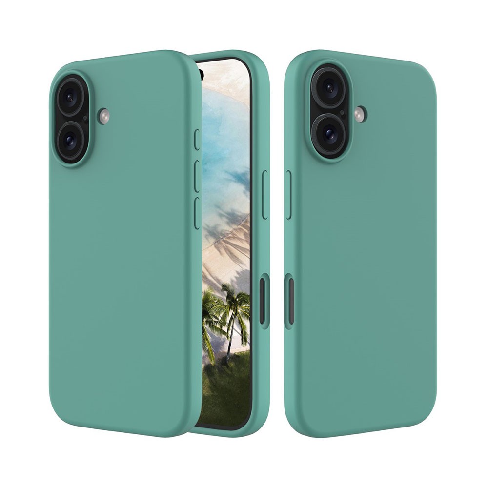 Apple iPhone 16 Imitation Liquid Θήκη Σιλικόνης Dark Green