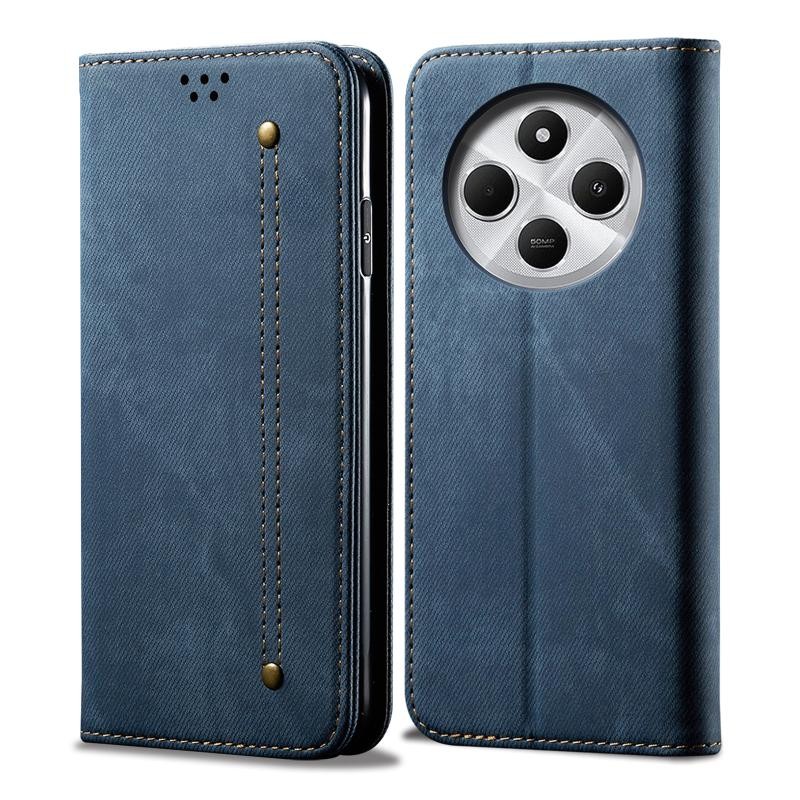 Xiaomi Redmi 14C 4G/Poco C75 4G Denim Texture Θήκη Βιβλίο Blue