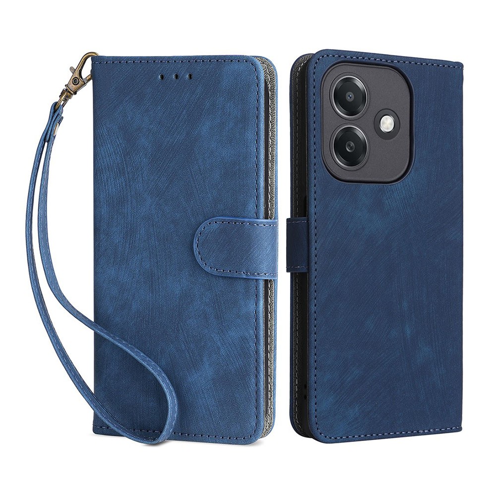 Oppo A40 Brush Magnetic Θήκη Πορτοφόλι Blue