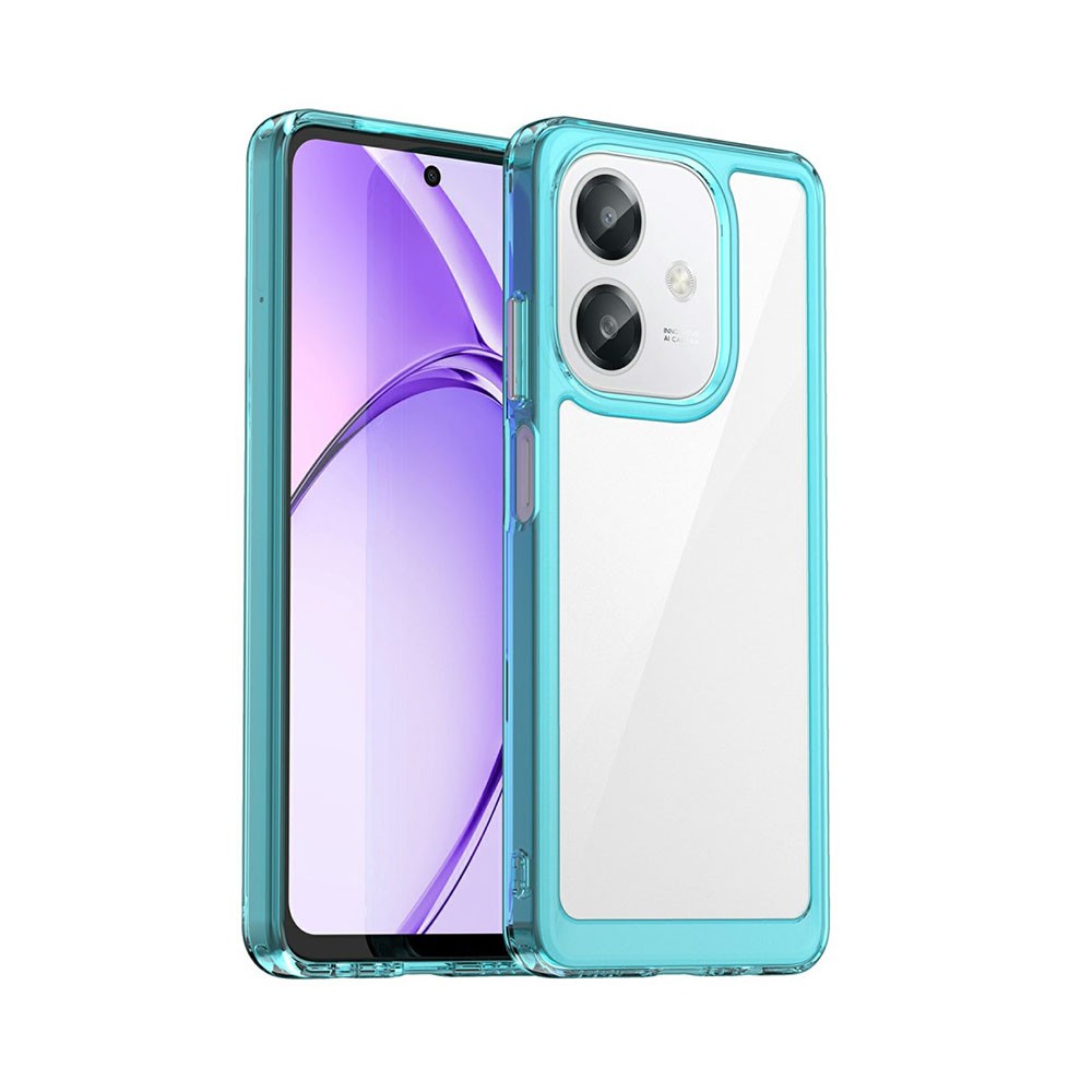 Oppo A40 Clear Acrylic Σκληρή Θήκη Σιλικόνης Transparent Blue