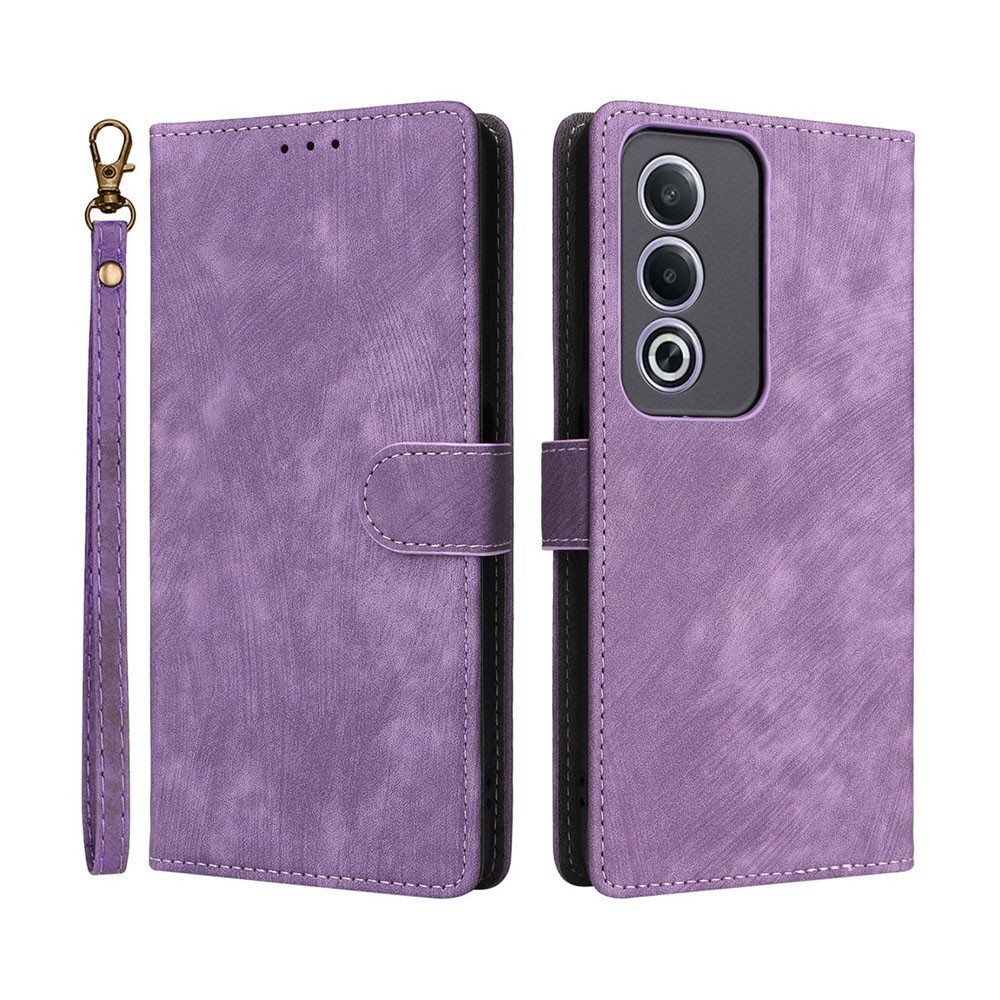 Oppo A80 5G Brush Magnetic Θήκη Πορτοφόλι Purple