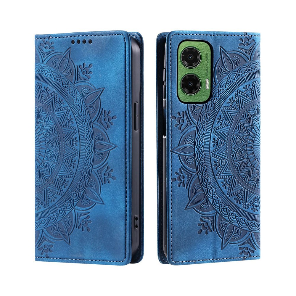 Motorola Moto G35 5G Mandala Flower Θήκη Βιβλίο Blue