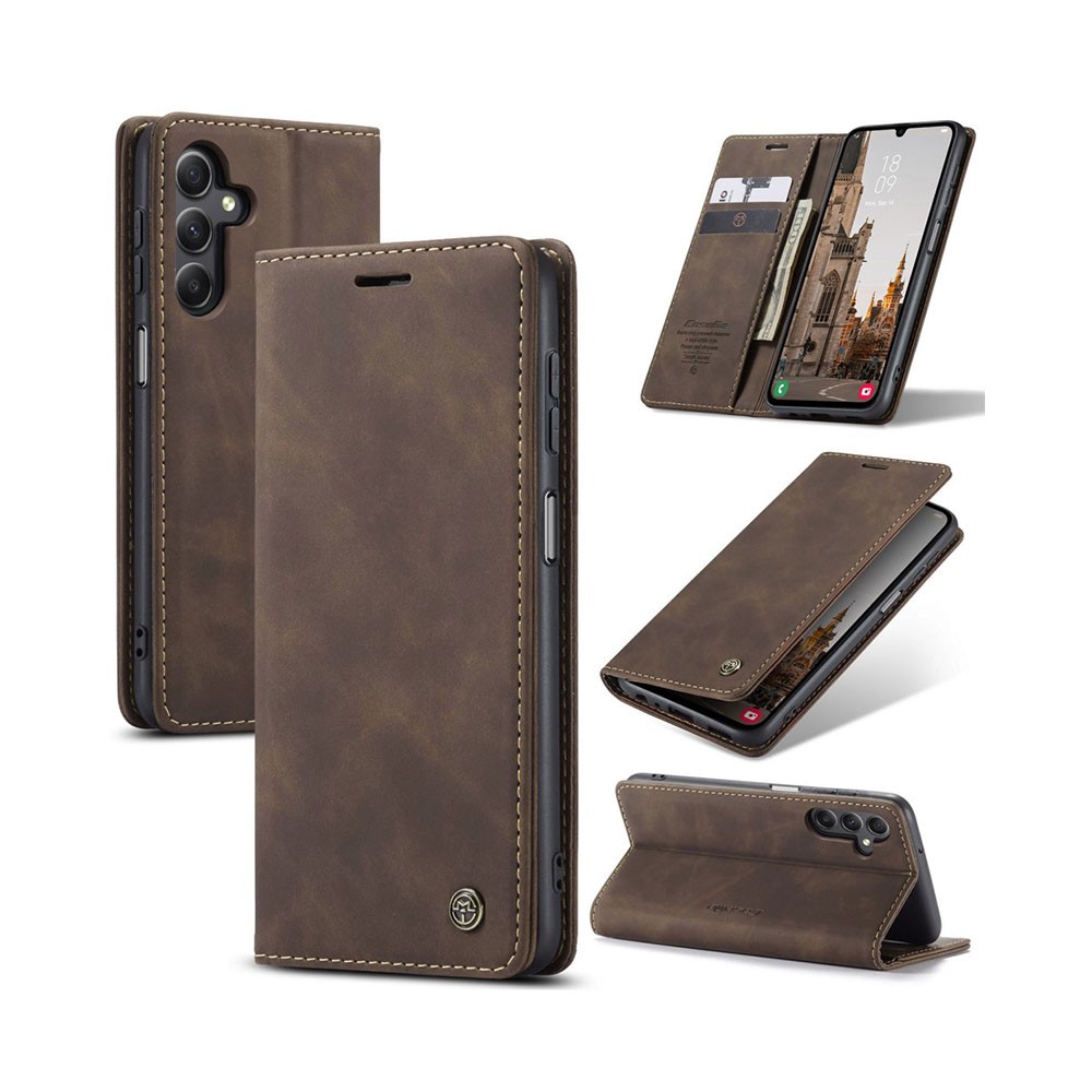 Samsung Galaxy A16 4G / 5G CaseMe 013 Retro Θήκη Βιβλίο Coffee