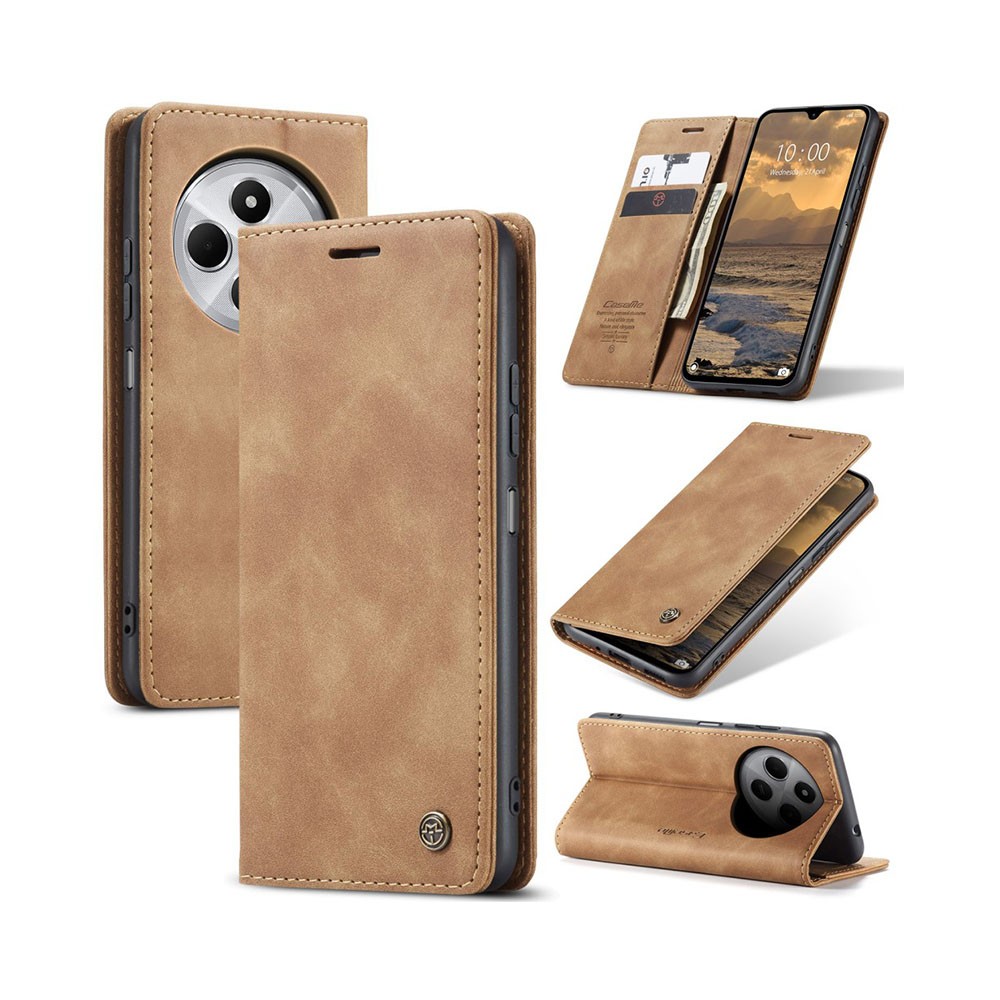 Xiaomi Redmi 14C 4G/Poco C75 4G CaseMe 013 Retro Θήκη Βιβλίο Brown