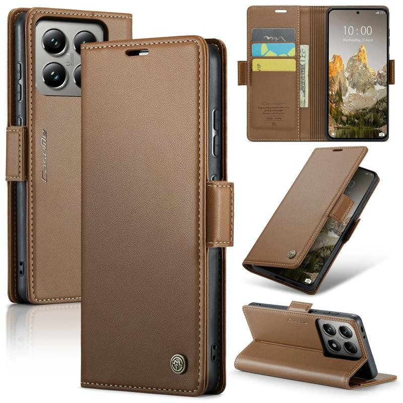 Xiaomi 14T 5G CaseMe 023 Luminus Θήκη Πορτοφόλι Brown