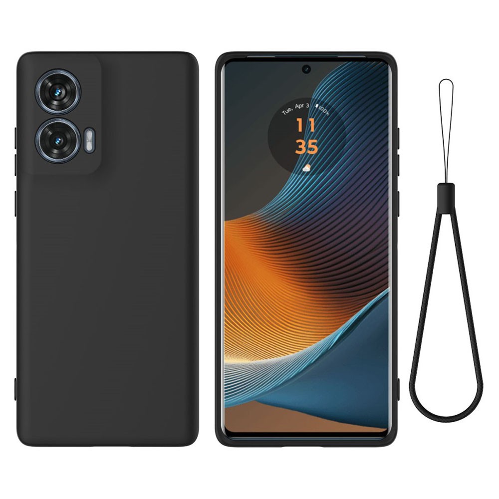 Motorola Edge 50 Fusion 5G Solid Color Θήκη Σιλικόνης Black