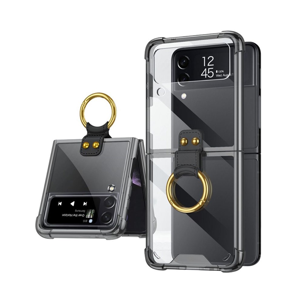 Samsung Galaxy Z Flip3 5G Σκληρή Θήκη με Δαχτυλίδι Transparent Black