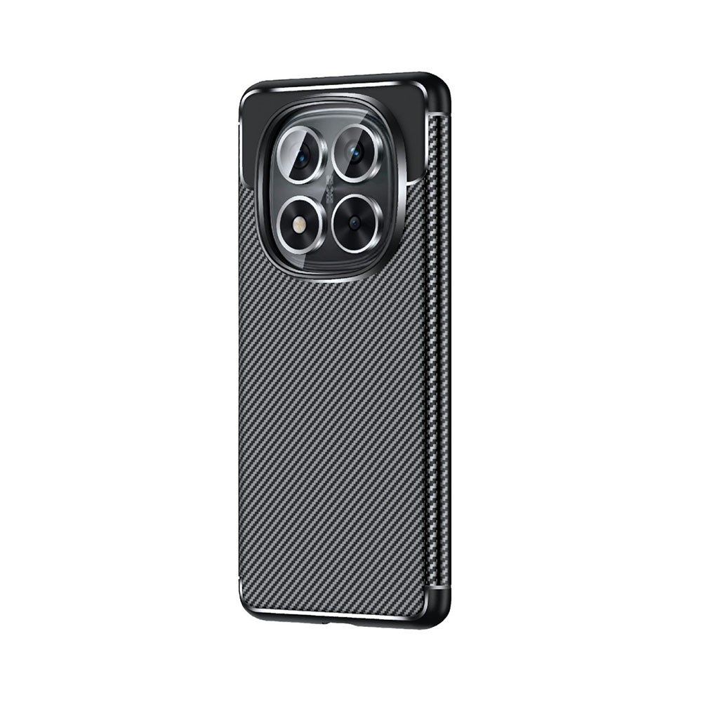 Xiaomi Redmi Note 14 Pro 5G/Poco X7 5G Carbon Fiber Θήκη Σιλικόνης Black