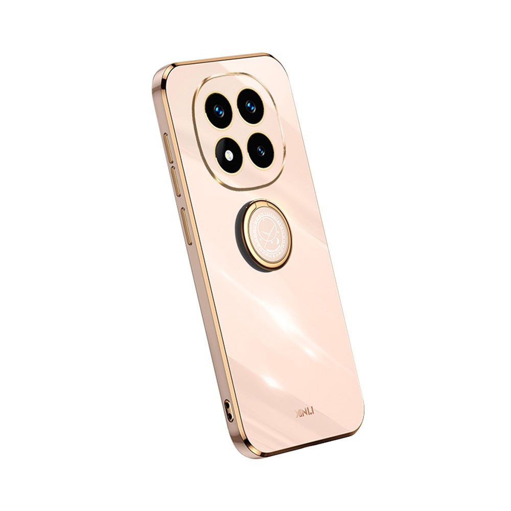 Xiaomi Redmi Note 14 Pro 5G/Poco X7 5G XINLI Straight Θήκη Σιλικόνης με Δαχτυλίδι Pink