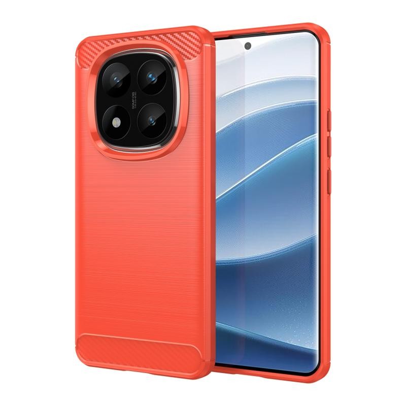 Xiaomi Redmi Note 14 Pro Plus 5G Carbon Fiber Θήκη Σιλικόνης Red