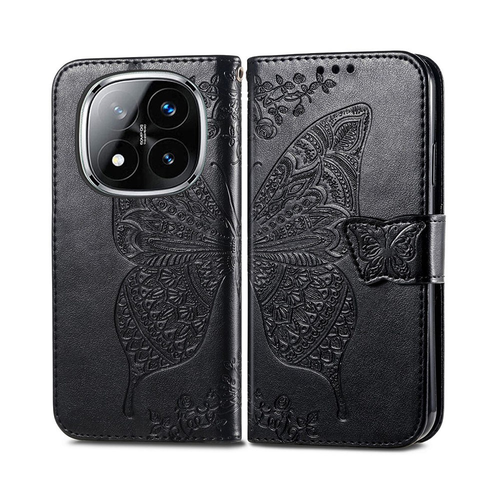 Xiaomi Redmi Note 14 Pro Plus 5G Butterfly Love Θήκη  Πορτοφόλι Black