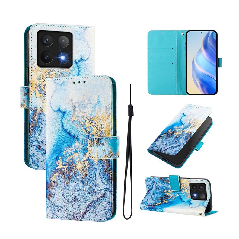 Xiaomi 14T 5G Colored Drawing Θήκη Πορτοφόλι Ocean Marble