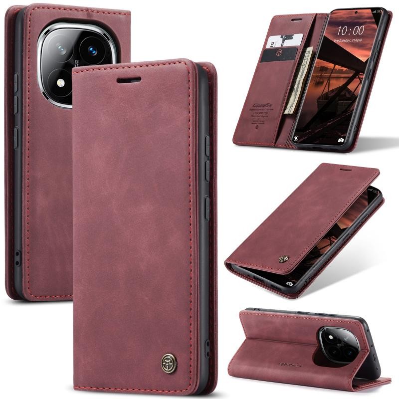 Xiaomi Redmi Note 14 Pro 5G/Poco X7 5G CaseMe 013 Retro Θήκη Βιβλίο Wine Red