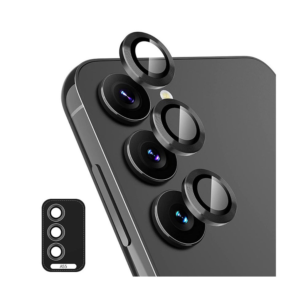Samsung Galaxy A55 5G ENKAY Κρίκοι Προστασίας για Κάμερα - Lens Protector Rings Black