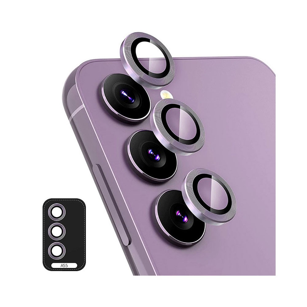 Samsung Galaxy A55 5G ENKAY Κρίκοι Προστασίας για Κάμερα - Lens Protector Rings Purple