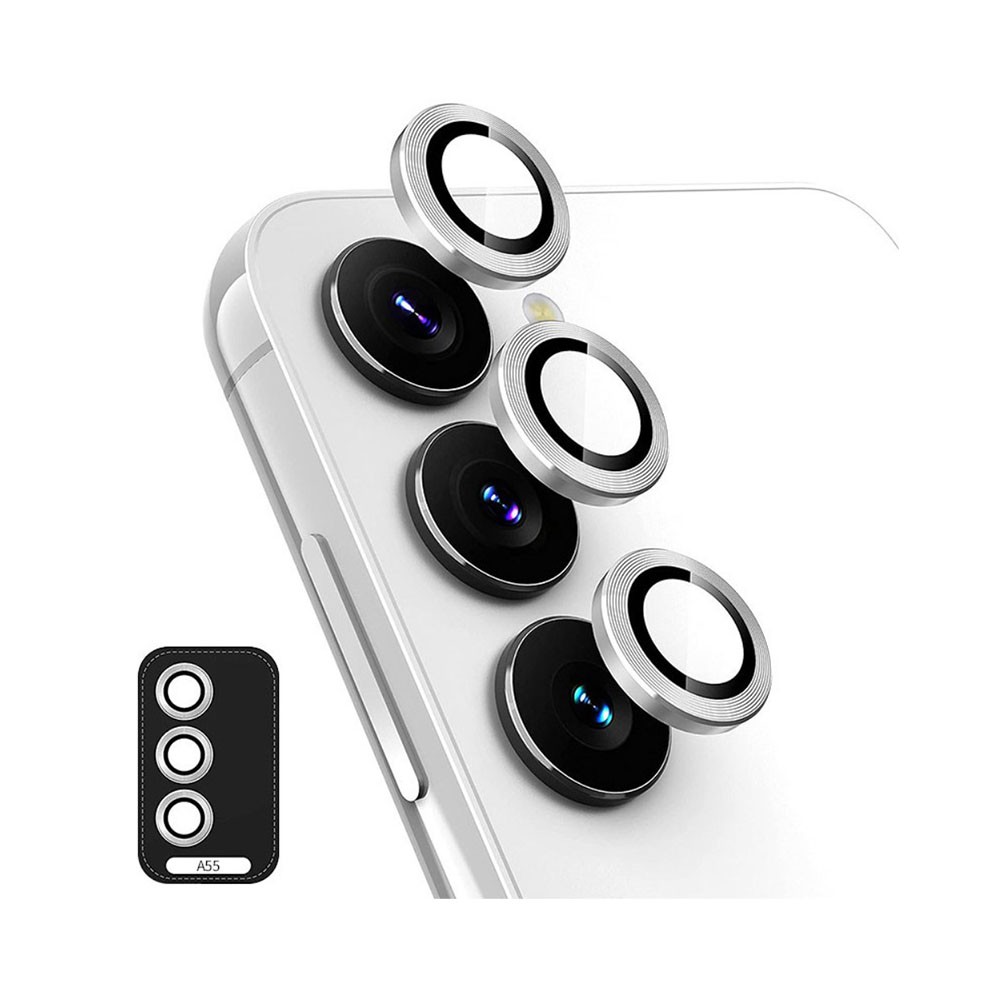 Samsung Galaxy A55 5G ENKAY Κρίκοι Προστασίας για Κάμερα - Lens Protector Rings Silver