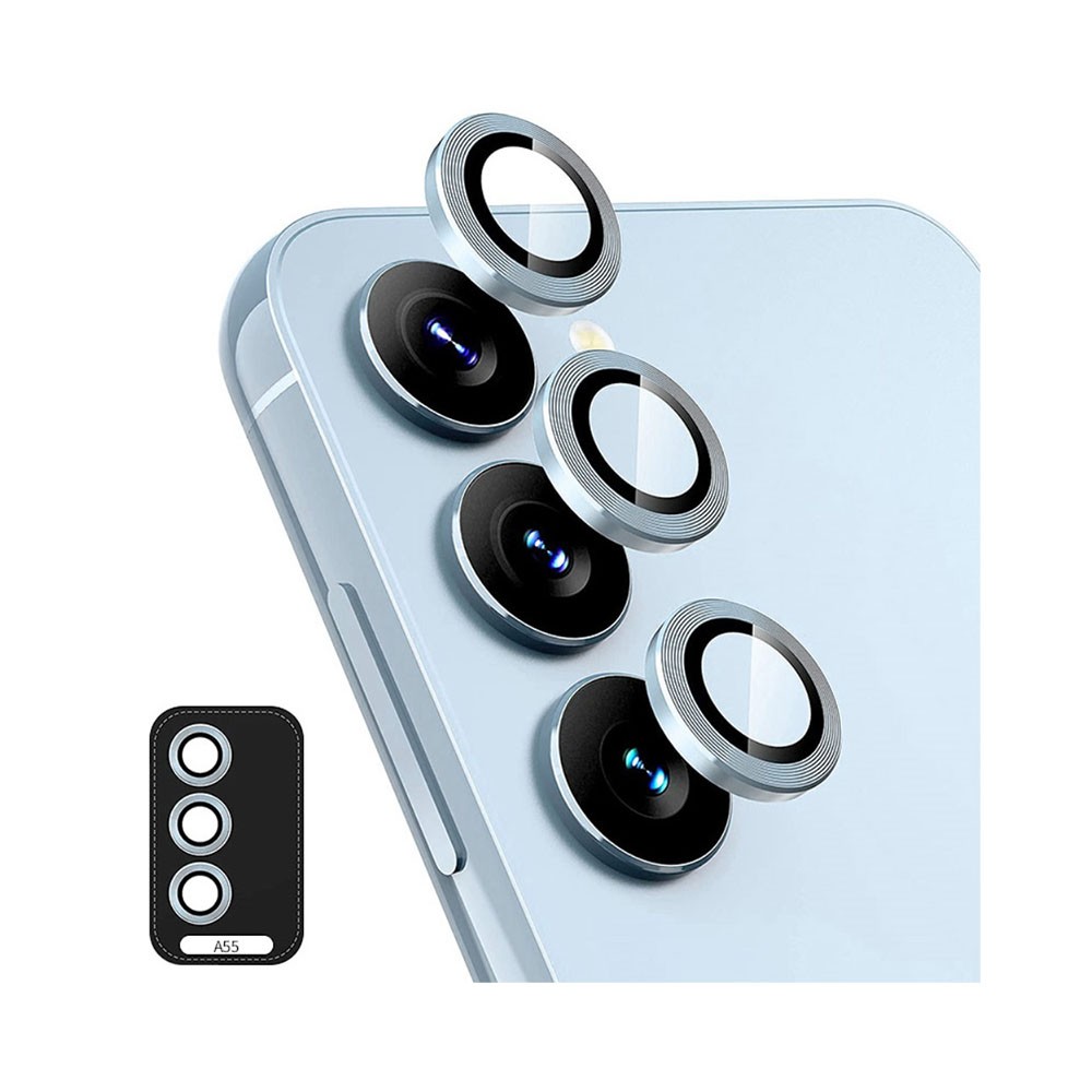 Samsung Galaxy A55 5G ENKAY Κρίκοι Προστασίας για Κάμερα - Lens Protector Rings Baby Blue