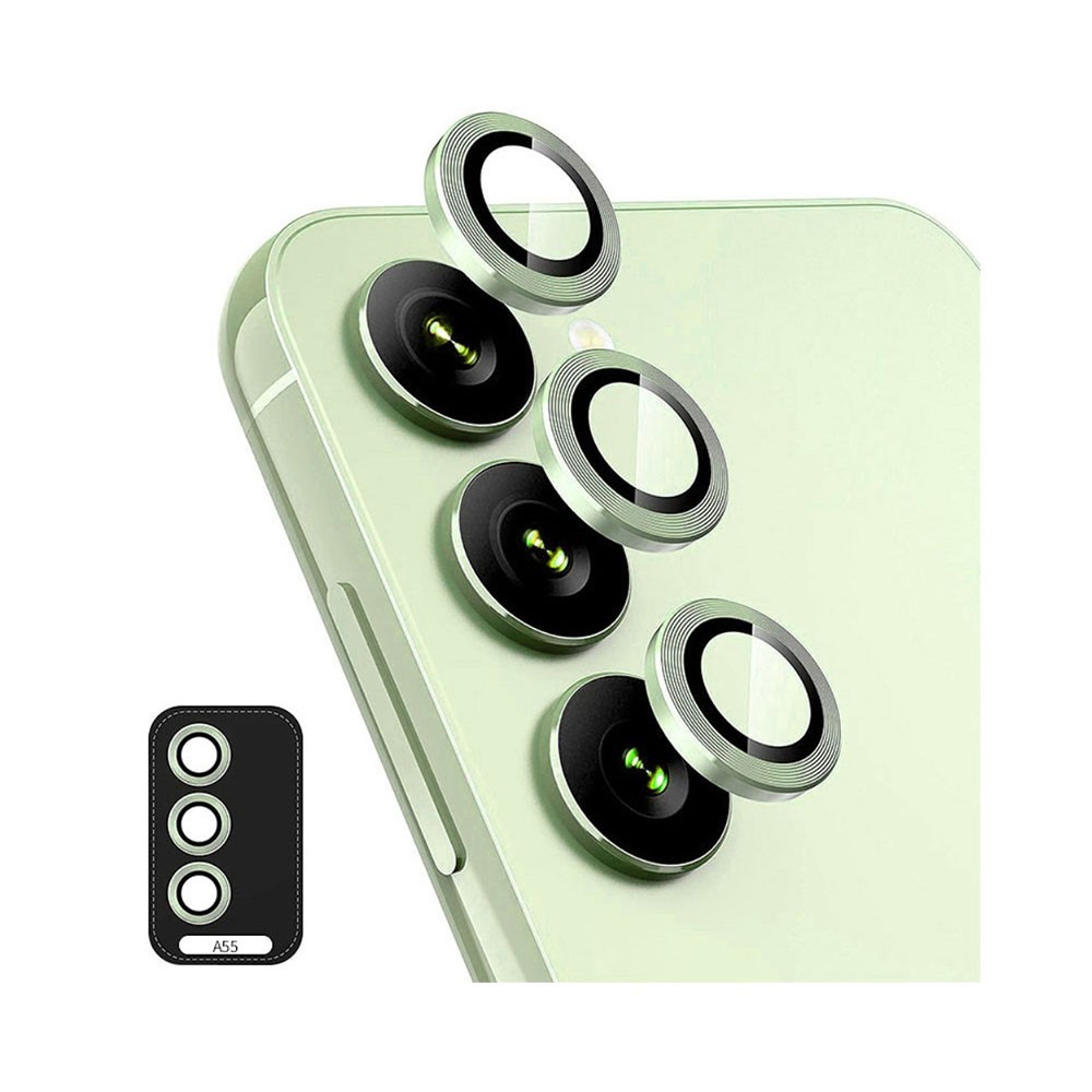 Samsung Galaxy A55 5G ENKAY Κρίκοι Προστασίας για Κάμερα - Lens Protector Rings Green