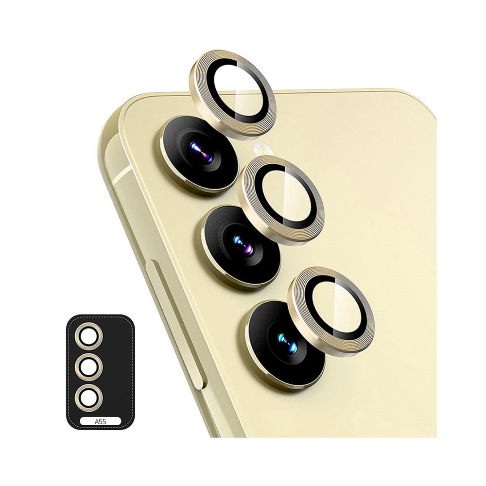 Samsung Galaxy A55 5G ENKAY Κρίκοι Προστασίας για Κάμερα - Lens Protector Rings Gold