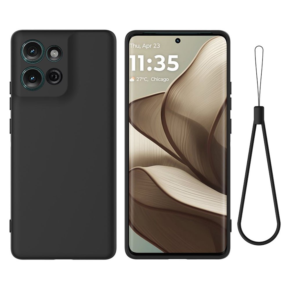 Motorola Moto G75 5G Solid Color Θήκη Σιλικόνης Black