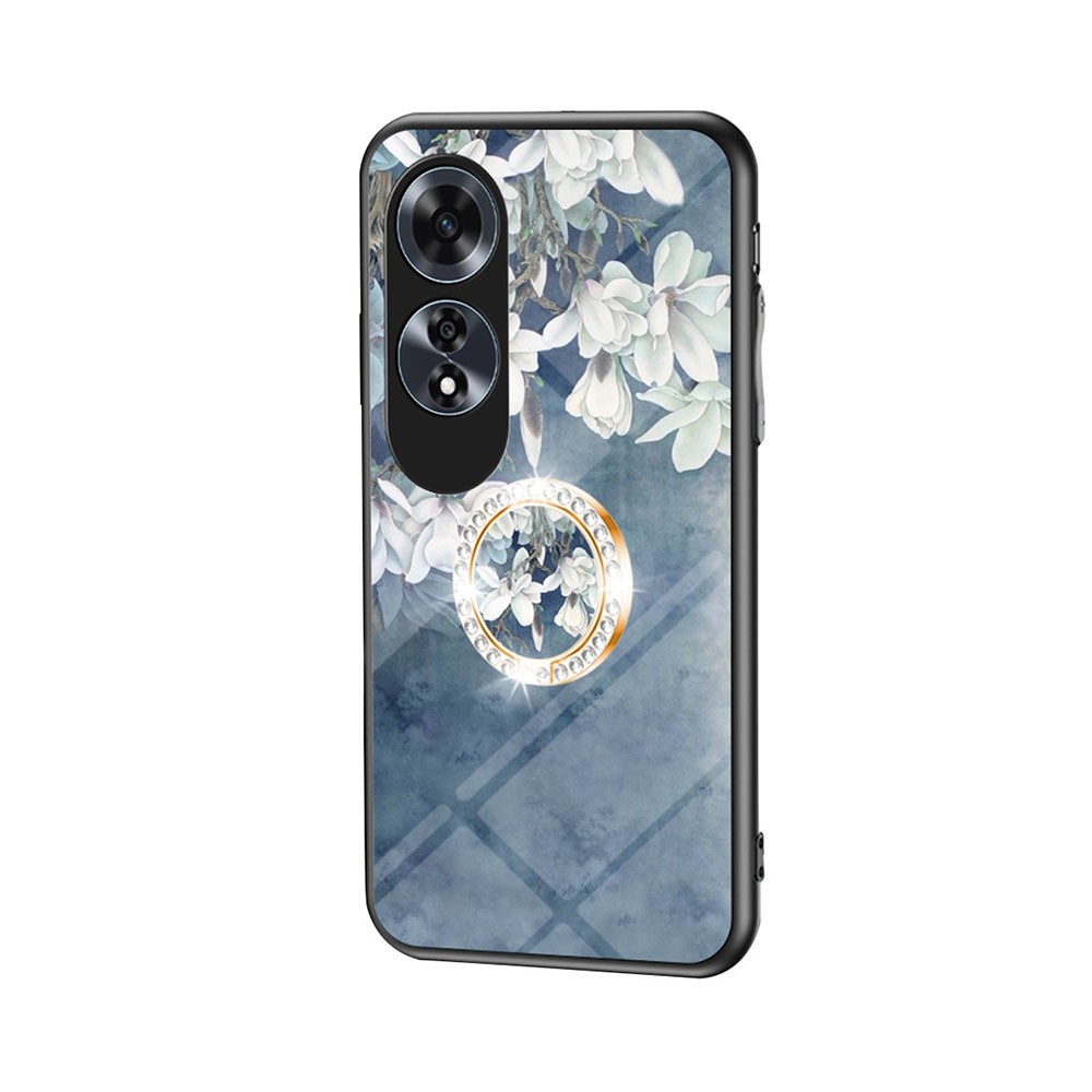 Oppo A60 4G Flower Pattern Θήκη Σιλικόνης με Δαχτυλίδι Chinese Rose