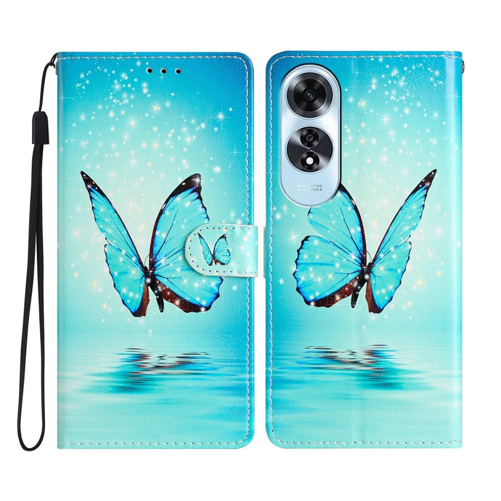 Oppo A60 4G Colored Drawing Θήκη Πορτοφόλι Blue Butterfly