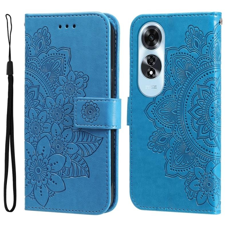 Oppo A60 4G 7-Petal Flowers Θήκη Πορτοφόλι Blue