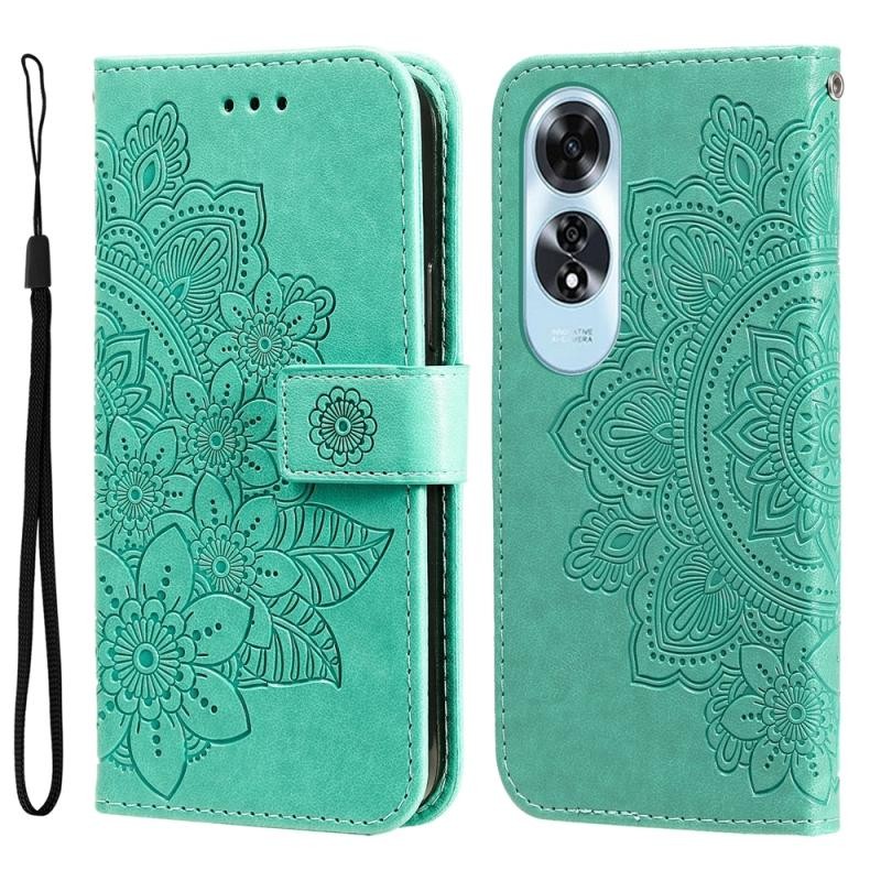 Oppo A60 4G 7-Petal Flowers Θήκη Πορτοφόλι Green