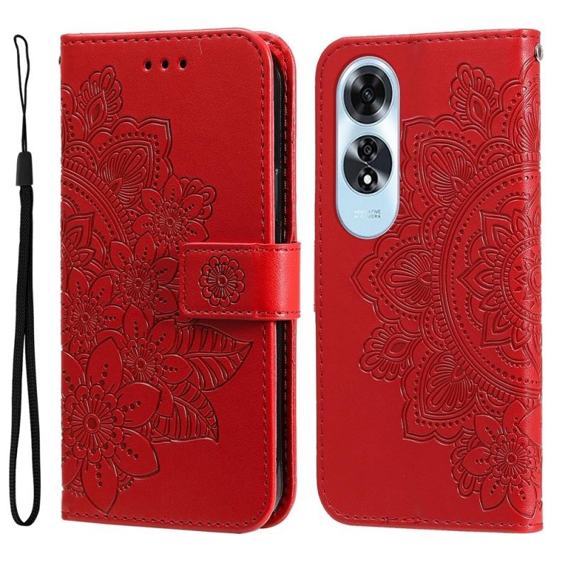 Oppo A60 4G 7-Petal Flowers Θήκη Πορτοφόλι Red