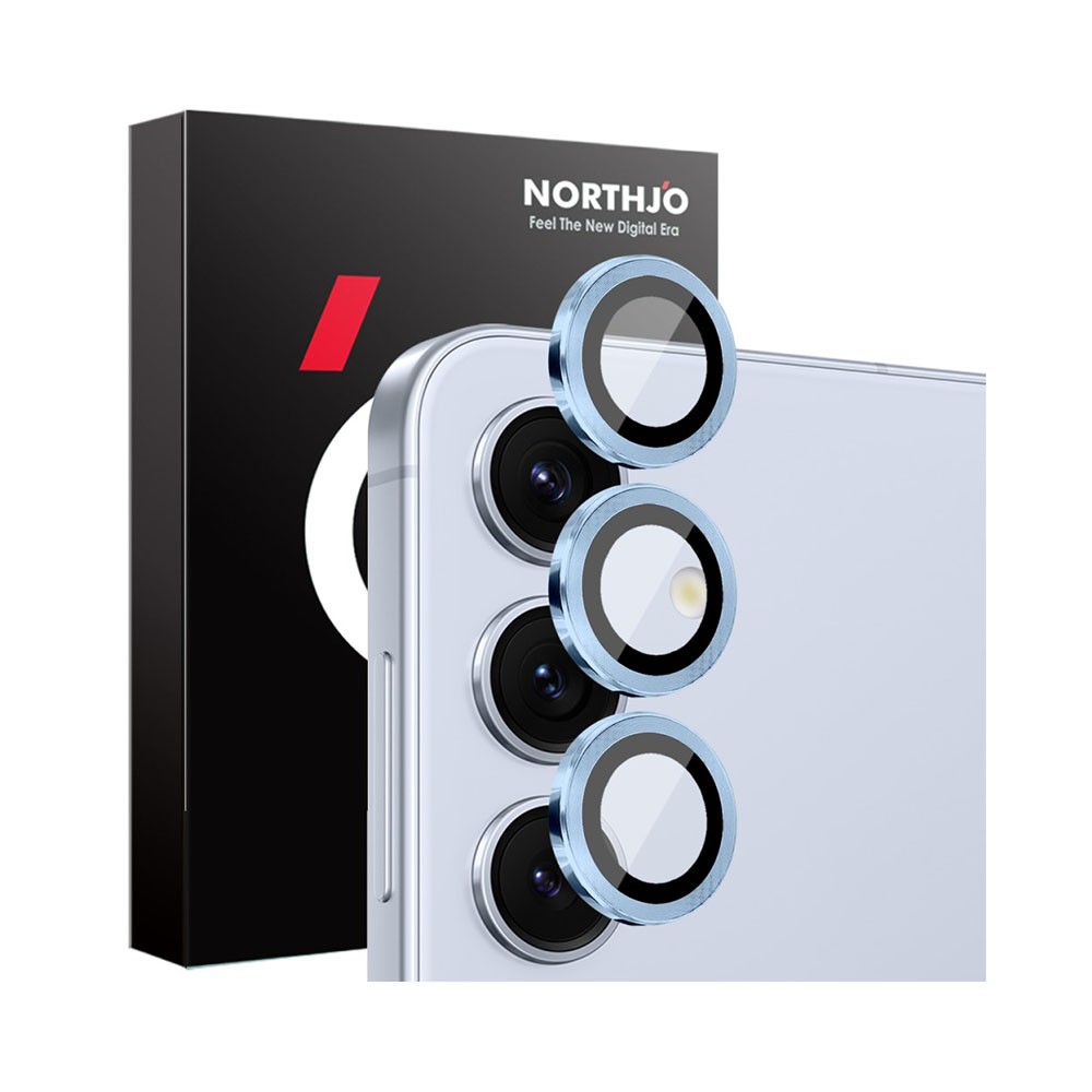 Samsung Galaxy S25 5G NORTHJO Κρίκοι Προστασίας για Κάμερα - Lens Protector Rings Blue