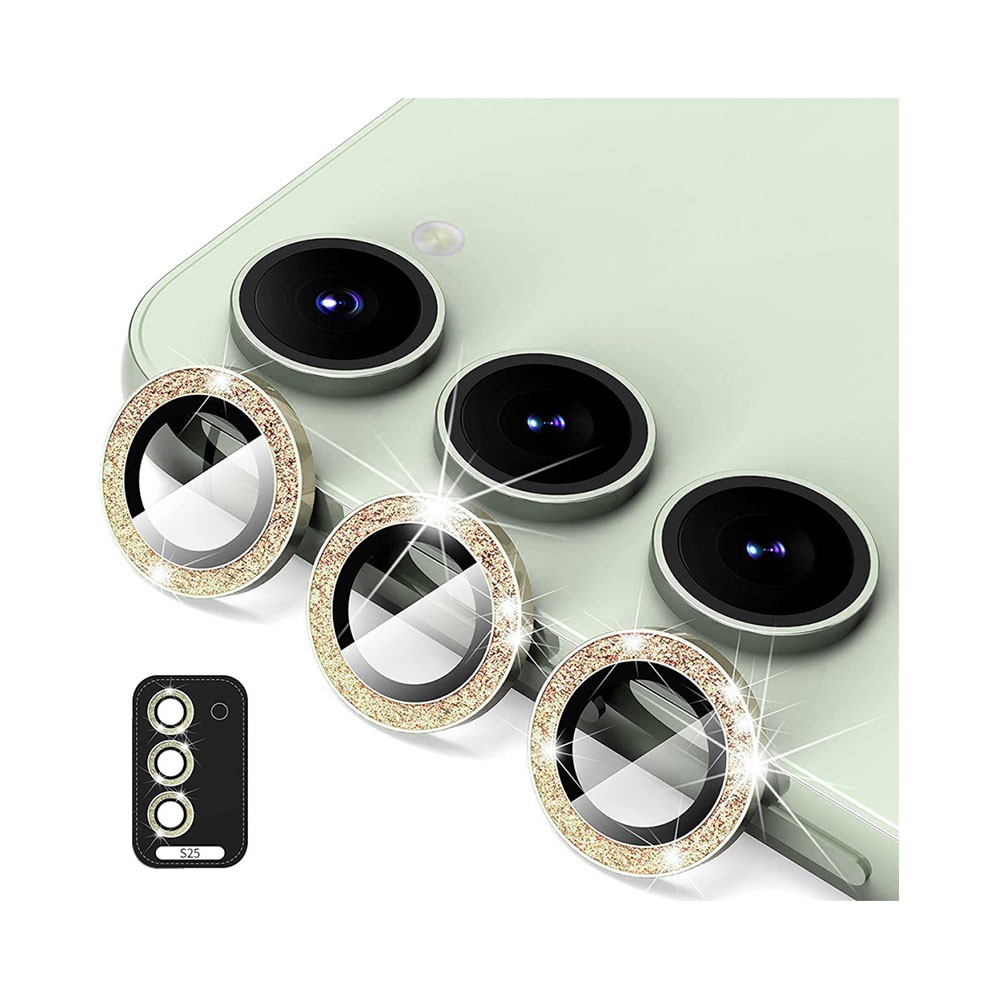 Samsung Galaxy S25 5G ENKAY Κρίκοι Προστασίας για Κάμερα - Lens Protector Rings Gold