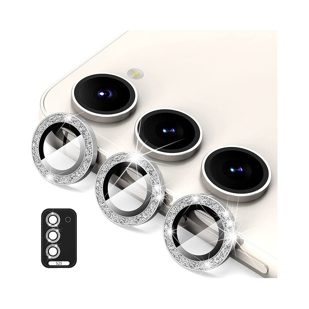 Samsung Galaxy S25 5G ENKAY Κρίκοι Προστασίας για Κάμερα - Lens Protector Rings Silver