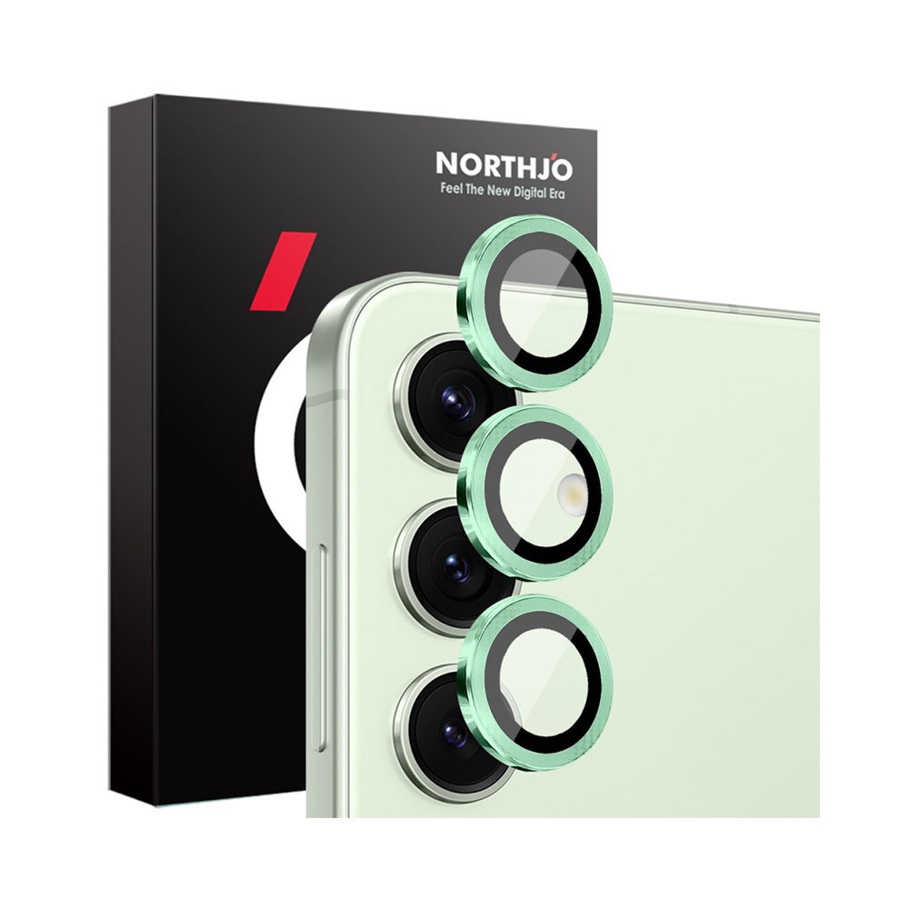 Samsung Galaxy S25 Plus 5G NORTHJO Κρίκοι Προστασίας για Κάμερα - Lens Protector Rings Green